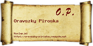 Oravszky Piroska névjegykártya
