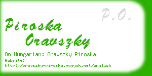 piroska oravszky business card